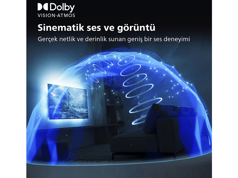 Philips 65OLED807 65" 164 Ekran Uydu Alıcılı Android Smart 4 Taraflı Ambilight 4K Ultra HD OLED TV